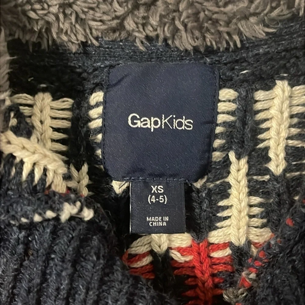 Gap Kids Pullover Sweater w/Faux Fur Trim Size XS (4-5)